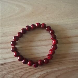 Red Beaded Stretch Bracelet - Women Jewelry